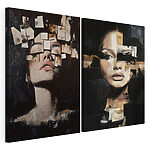 Impression sur toile modulaire Collage représentant le visage d'une femme