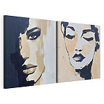 Impression sur toile modulaire Peinture représentant le visage d'une femme