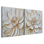 Impression sur toile modulaire Des fleurs élégantes aux teintes douces