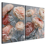 Impression sur toile modulaire Fleurs aux teintes pastel