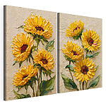 Impression sur toile modulaire Des tournesols aux couleurs éclatantes, en pleine floraison