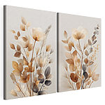 Impression sur toile modulaire Une art botanique raffiné aux teintes douces