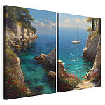 Impression sur toile modulaire Tableau représentant un voilier en pleine mer