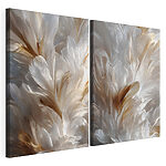 Impression sur toile modulaire Des plumes délicates aux teintes douces