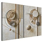 Impression sur toile modulaire Collage artistique composé de cercles et de lignes