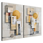 Impression sur toile modulaire Peinture de formes géométriques et de cercles
