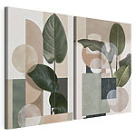 Impression sur toile modulaire Des formes harmonieuses dans un écrin de verdure éclatante