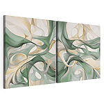 Impression sur toile modulaire Des vagues dynamiques aux couleurs froides