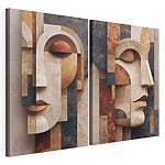 Impression sur toile modulaire Collage représentant un visage
