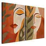Impression sur toile modulaire Collage représentant le visage d'une femme