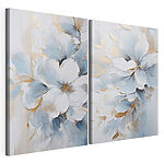 Impression sur toile modulaire Fleurs délicates aux teintes bleues douces