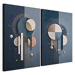 Impression sur toile modulaire Collage artistique composé de cercles et de lignes