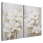 Impression sur toile modulaire Peinture représentant des fleurs blanches