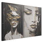 Impression sur toile modulaire Des visages mystérieux dans l'art abstrait