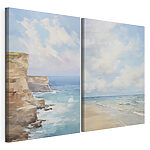 Impression sur toile modulaire Tableau représentant une plage et une falaise