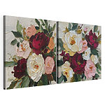 Impression sur toile modulaire Des fleurs éclatantes aux teintes pastel délicates