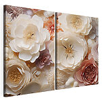 Impression sur toile modulaire Collage de fleurs en papier