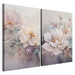 Impression sur toile modulaire Des fleurs délicates aux teintes douces