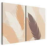 Impression sur toile modulaire Teintes douces de plumes délicates