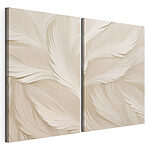 Impression sur toile modulaire Motif de plumes blanches sur un fond blanc