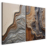 Impression sur toile modulaire Des couches fluides aux teintes naturelles