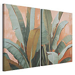 Impression sur toile modulaire Un feuillage aux couleurs vives sur un fond aux teintes chaudes