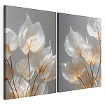 Impression sur toile modulaire Des feuilles délicates aux teintes douces
