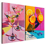 Impression sur toile modulaire Peinture représentant deux verres à martini