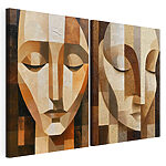 Impression sur toile modulaire Des visages abstraits sereins, en harmonie