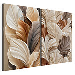 Impression sur toile modulaire - De superbes volutes de feuilles ondulantes