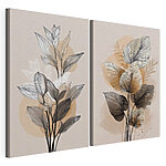Impression sur toile modulaire Motif botanique raffiné en dessin au trait