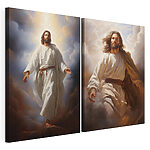 Impression sur toile modulaire Tableau représentant un homme vêtu d'une robe blanche