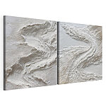Impression sur toile modulaire Surface blanche et grise avec des lignes ondulées