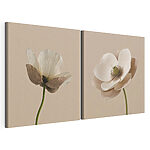 Impression sur toile modulaire Des fleurs élégantes aux teintes douces