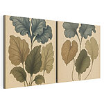 Impression sur toile modulaire Les motifs complexes des feuilles de la nature mis en valeur