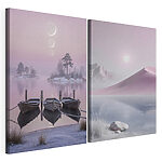 Impression sur toile modulaire Deux bateaux sur un lac