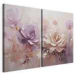 Impression sur toile modulaire Des fleurs délicates aux teintes pastel douces