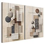 Impression sur toile modulaire Collage artistique composé de formes et de couleurs variées