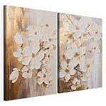 Impression sur toile modulaire Des fleurs élégantes aux teintes douces et discrètes