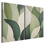 Impression sur toile modulaire De douces courbes dans les tons verts et beiges