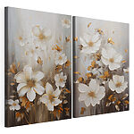 Impression sur toile modulaire Peinture représentant des fleurs blanches