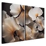 Impression sur toile modulaire Collage de feuilles blanches et marron