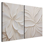 Impression sur toile modulaire Collage de fleurs en papier blanc
