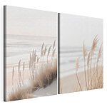 Impression sur toile modulaire Les douces vagues viennent caresser les hautes herbes
