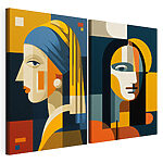 Impression sur toile modulaire Deux visages de femmes