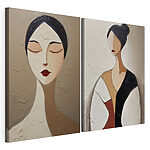 Impression sur toile modulaire Collage représentant un tableau d'une femme