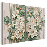 Impression sur toile modulaire Collage de fleurs et de feuilles