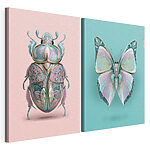 Impression sur toile modulaire Exposition artistique d'insectes et de papillons