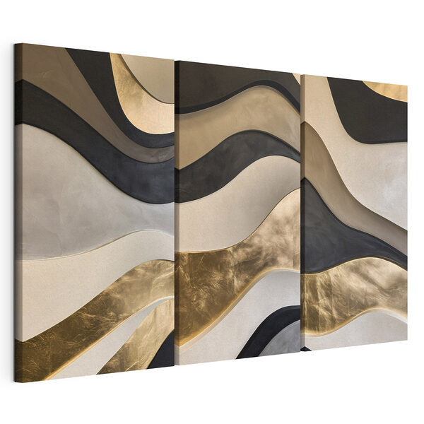 Impression sur toile modulaire Collage de motifs ondulés de différentes couleurs
