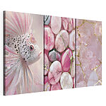 Impression sur toile modulaire Collage de pierres roses et blanches